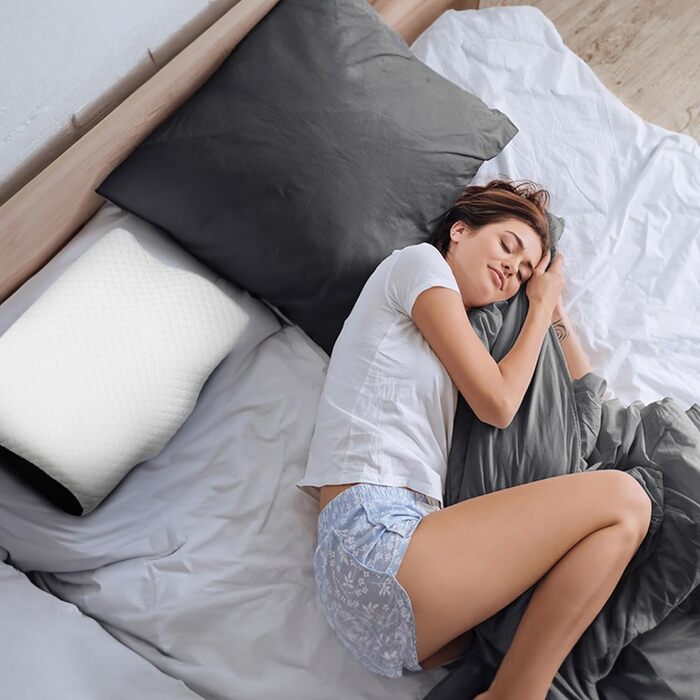 Ортопедична подушка Wolkenfeld 30x50, подушка для голови для зменшення болю в шиї, подушка для шиї з піни з ефектом пам&39яті подушка для сну на боці, спині та животі бавовняний чохол