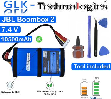 Змінний акумулятор GLK-Technologies JBL Boombox 2 High Power SUN-INTE-213, SUN-INTE-268 Акумулятор 10500 мАг вкл. набір інструментів NUE