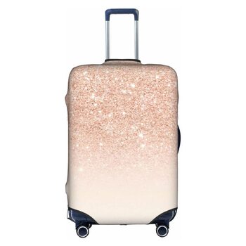 Валіза для подорожей, пилонепроникна, з блискітками, захист багажу, біла, XL