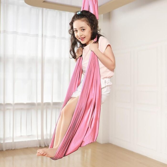 Універсальний надлегкий гамак для використання в приміщенні та на вулиці, вантажопідйомність 200 кг, дихаючий нейлон У комплекті 2 подовжувальні ремені, 1 високоякісний карабін, 1 монтажна пластина, 8 гвинтів (рожевий) Рожевий 280*150 см