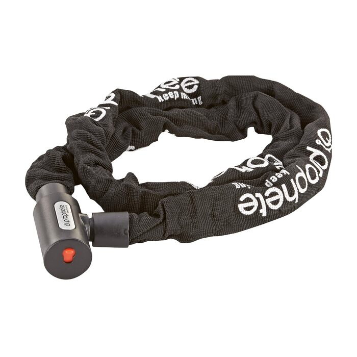 Замок велосипедний Prophete, ланцюговий з автоматичним замиканням, захист від втрати ключа, довжина 120 см, колір чорний