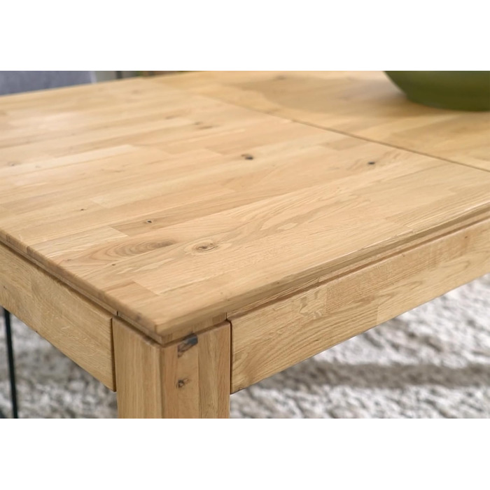 Обідній стіл Woodroom Paarl 140x90, розкладний до 200 см, масив дуба, оброблений олією Розкладний стіл з подовжувачем метелик Дерев&39яний обідній стіл на 6-8 осіб Міцний та сучасний дуб 140-200x90 см