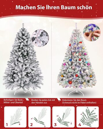 Штучна ялинка з вогнями 180 см біла Himimi