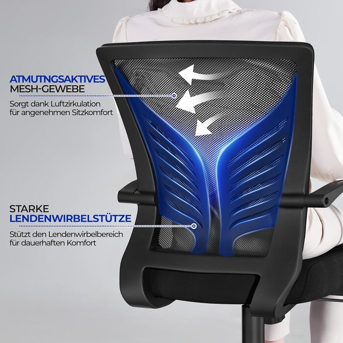 Ергономічне офісне крісло Yaheetech з функцією гойдання, обертове крісло з м&39якою подушкою сидіння, крісло керівника, регульоване по висоті для домашнього офісу/кабінету, чорне 1 чорний