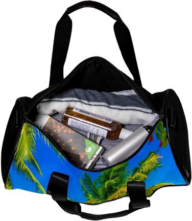 Спортивна сумка, маленька дорожня сумка, сумка для йоги, пляжу, фітнесу на природі, ручна поклажа. Сумка з дизайном Пальма та море.
