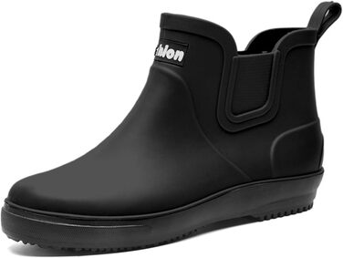 Водне взуття, гумові чоботи, чоловічі чоботи, нековзні, для солоної води, риболовлі, дощу, з піною з ефектом пам&39яті, гумова щиколотка, підходить для вітрильного спорту (розмір 40-42), для подорожей та походів, чорні, 40 2/3 EU