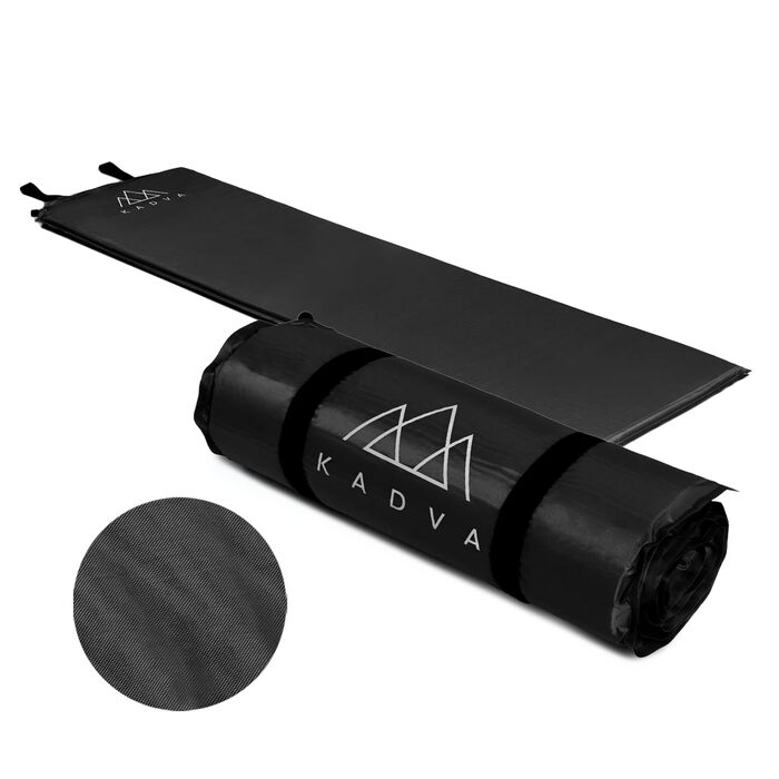 Самонадувний килимок Aero зручний, легкий та міцний килимок для сну. Ідеально підходить для кемпінгу та походів. Зовнішній шар 100 поліестер. Внутрішній шар 100 поліуретан. 182 x 52 см. Чорний.