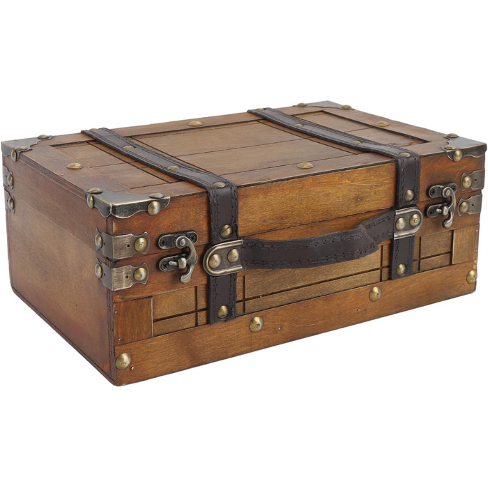 Дерев&39яний футляр для зберігання сумки Taidda у вінтажному стилі, багатофункціональна портативна валіза з потертим виглядом, органайзер для одягу, іграшок, фотореквізиту з сільським дизайном (малий) повсякденний