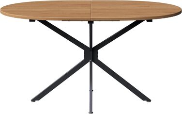 Овальний обідній стіл Merax 120x80x75,5 см, металеві ніжки, міцний стіл для 4-6 осіб, сучасний простий дизайн, колір дерева 120x80x75,5 см