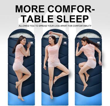 Спальний мішок для дорослих для холодної погоди, портативний, водонепроникний, легкий спальний мішок для високих людей (дівчат та хлопців) з компресійним чохлом для теплого кемпінгу, походів, використання на свіжому повітрі та в приміщенні, 1,8 кг, темно-