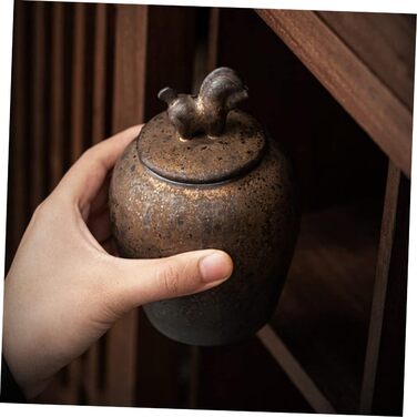 Керамічна ємність для чаю, щільно закривається, невелика побутова банка для зберігання чаю, контактує з харчовими продуктами, міцна та практична кришка