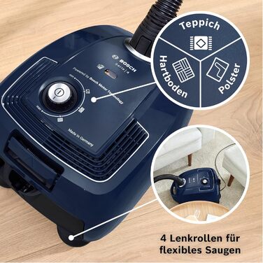 Побутова техніка Bosch Пилосос з мішком Серія 4 BGD38BU2, екологічний, гігієнічний фільтр, 10-річний двигун, затискач для аксесуар