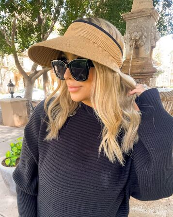 Жіночий сонцезахисний капелюх із захистом від ультрафіолету, солом&39яний капелюх UPF 50, літній капелюх, складний пляжний капелюх з козирком, хакі, один розмір