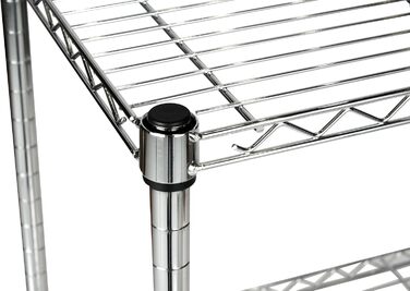 Кухонна полиця Floordirekt, дротяна полиця, металева полиця Вантажопідйомність приблизно 70 кг на полицю Багатофункціональна полиця для зберігання, полиця для ванної кімнати, складська полиця, полиця для підвалу Хромована (60x35x90 см 3 полиці) Everest 60