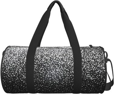 Синя смугаста сумка-дорожня сумка з черепом, кругла, великої місткості, легка та міцна, чудовий подарунок для походів, відпустки, ділових поїздок та іншого, з блискучими срібними блискітками.