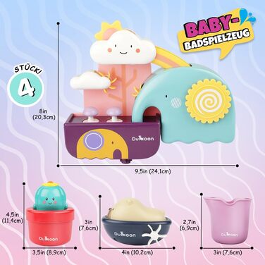 Набір іграшок для ванни GILOBABY, іграшка для ванни, дитяча іграшка для ванни, іграшка для води, діти з чашкою, ведмедик і кактус,