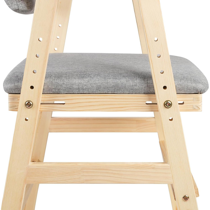 Обідній стілець OHMG зі спинкою та підлокітниками, сучасний кухонний стілець, крісло, дерев&39яний дитячий стільчик, крісло-реклайнер, стілець для вітальні, регульована спинка, базовий дитячий стільчик (1, сірий) 1 сірий