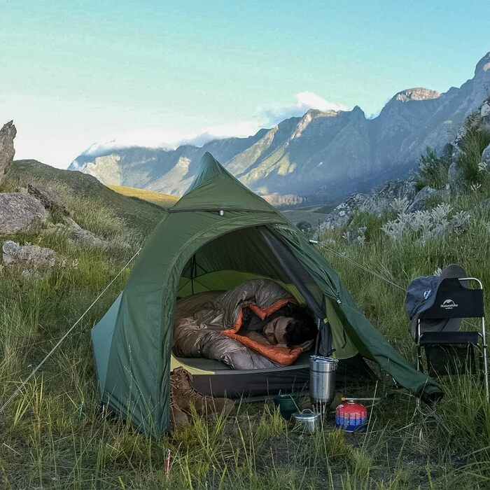 Намет Naturehike Cloud up 1, надлегкий намет, одномісний намет, намет на 1 особу на 4 сезони, кемпінговий намет 20D, лісово-зелений, покращений