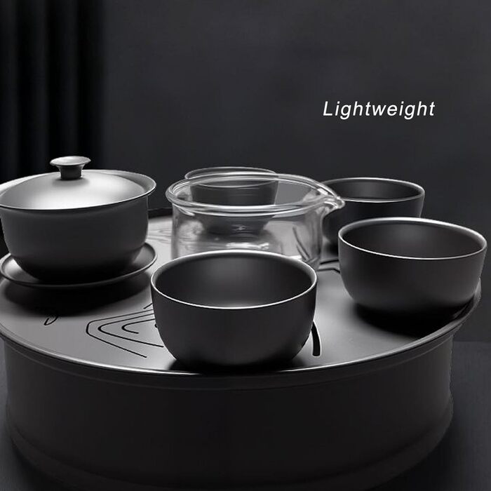 Набір для чаювання Луокуте Пурий Ті Гунфу, термостійкий чайник та 4 чашки по 30 мл, ідеальний для подорожей, відпочинку на природі та офісу