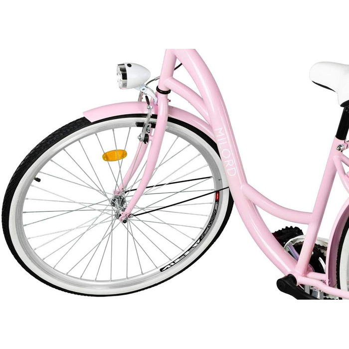 Дюймовий рожевий комфортний велосипед з однією швидкістю, кошиком та заднім багажником, голландський велосипед, жіночий велосипед, міський велосипед, ретро, вінтаж, 28-