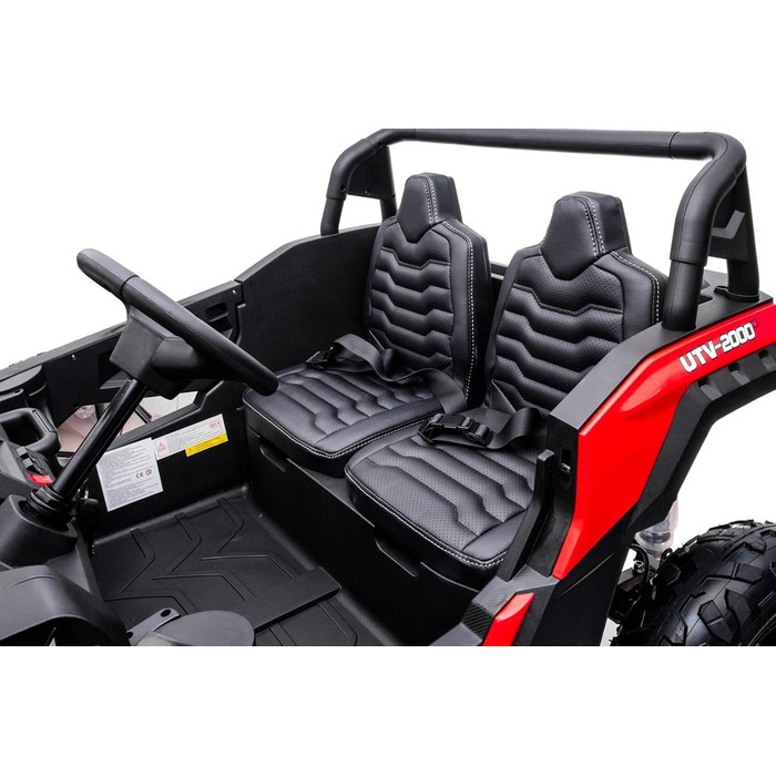 Дитячий електромобіль UTV XXL 24V 2 шт. місцевий, червоний, електромобіль для дітей 2 шт. місцевий, шкіряні сидіння, 2 двигуни по