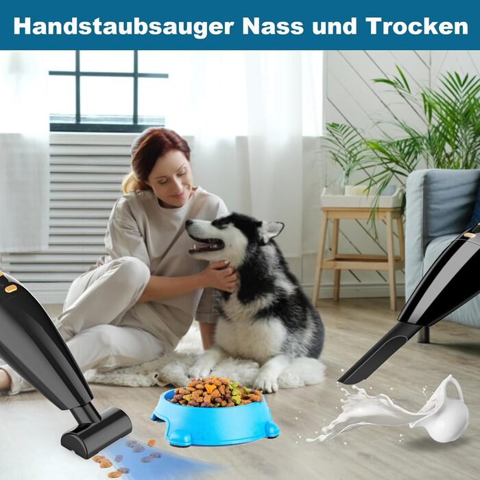 Ручний пилосос, 16000Pa ручний пилосос Переможець тесту акумулятора без мішка, 120W автомобільний пилосос Потужний міні пилосос дл