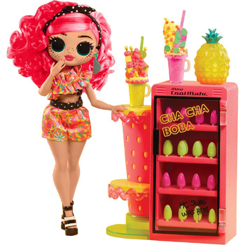 Сюрприз OMG Sweet Nails Fruit Shop Pinky Pops 15 сюрпризів, включаючи справжній лак для нігтів, накладні нігті, наклейки, блискітк