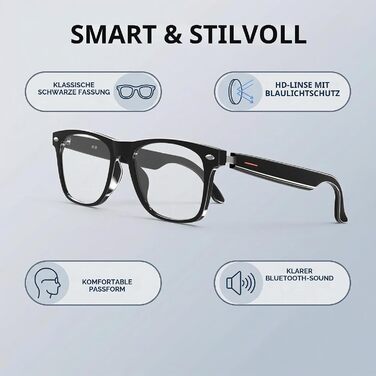 Розумні аудіо-окуляри з Bluetooth-динаміками та захистом UV400, голосовим керуванням, вбудованим мікрофоном (оправа Full Frame, захист від синього світла, білі)