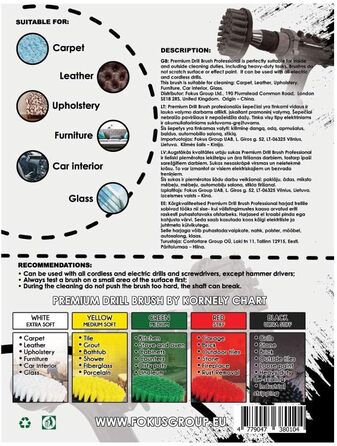 Преміальна щітка для дриля Kornely, надзвичайно м'яка, біла, 13 см для професійного очищення. Не дряпає поверхні. Підходить для чи