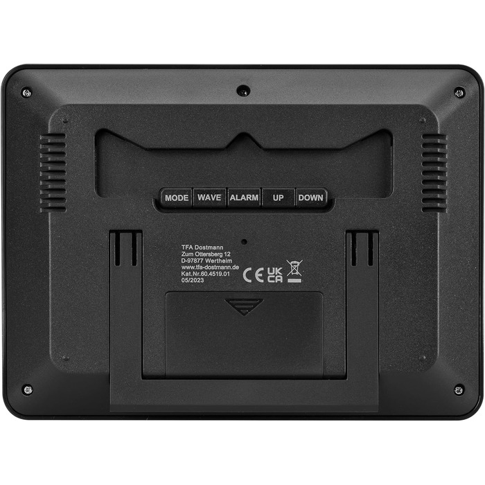 Настінний годинник TFA Dostmann цифровий, 60.4519.01, радіокерований годинник з температурою в приміщенні, днем тижня (8 мов), дат