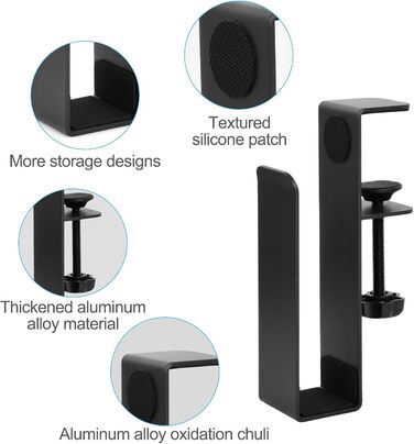 Докено Регульований бічний тримач для ноутбука на стіл, вертикальна підставка без свердління для ноутбука, документів та аксесуарів. Кріплення на край столу.