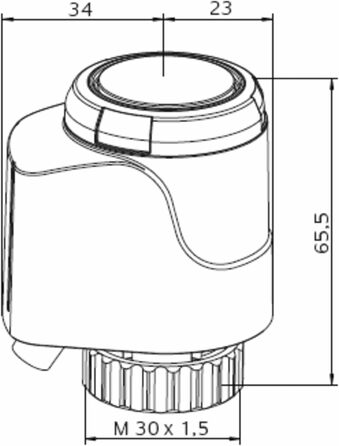 Електронний привід Heimeier Emo T 230 Вольт, нормально замкнутий 1833-00.500