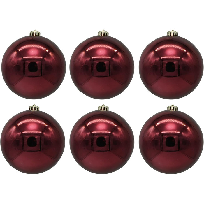 Пластикові різдвяні кульки 6 шт бордові Annastore