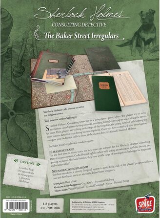 Настільна гра Baker Street Irregulars - захоплююча детективна гра для дітей та дорослих, вік 14, 1-8 гравців, 90 хвилин гри, створена космічними ковбоями Нерегуляри на Бейкер-стріт