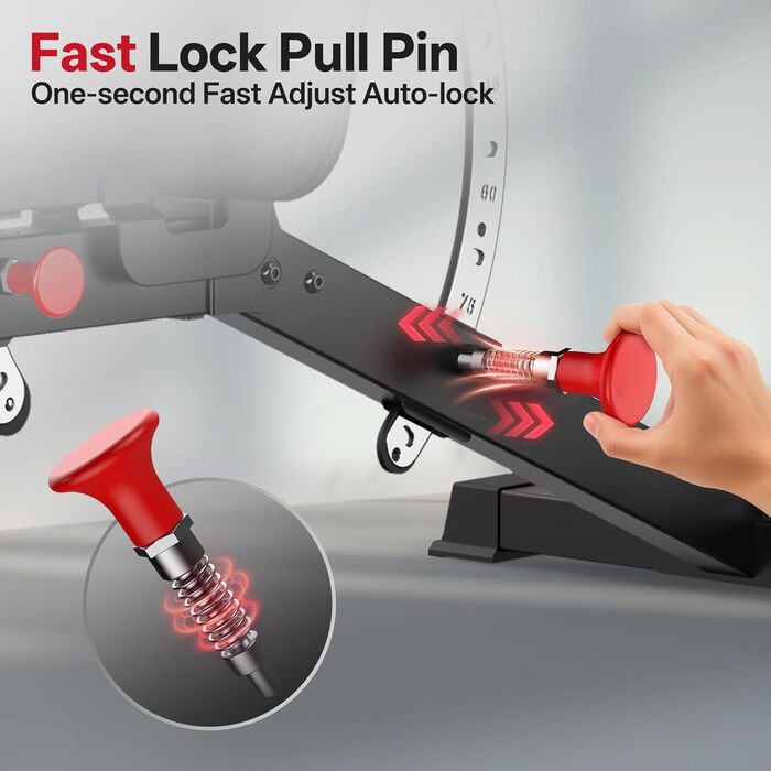 Регульована силова лава JOROTO MD65, багатофункціональна силова лава для домашнього використання, тренувальна лава з максимальним навантаженням 800 кг, 9-позиційна регульована спинка та 3-позиційне регульоване сидіння для фітнесу