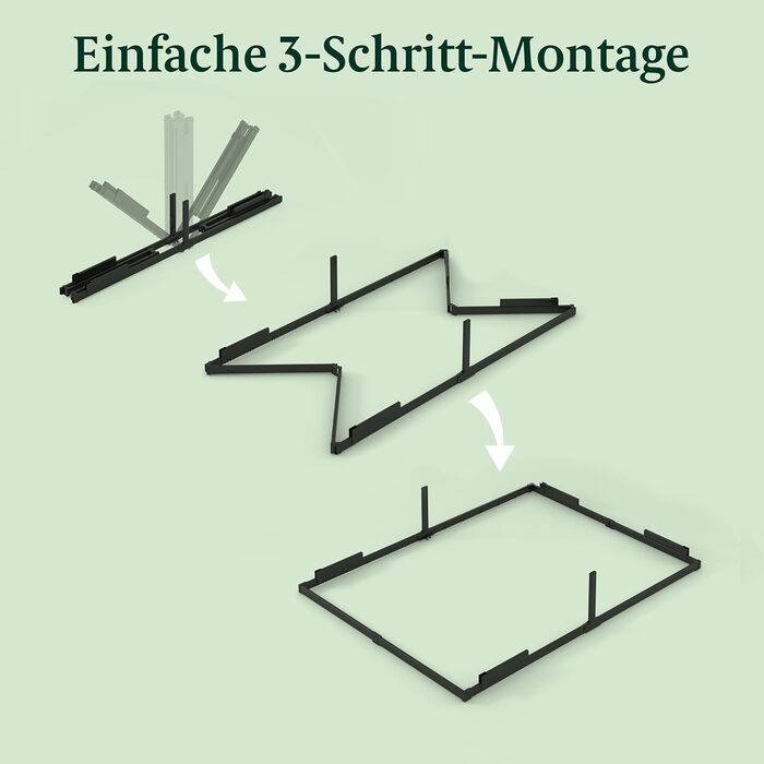 Ліжко Zinus Caleb 140x200 см - Висота 36 см з місцем для зберігання під ліжком - Металевий каркас ліжка-платформа - Розкладний каркас ліжка - Чорний