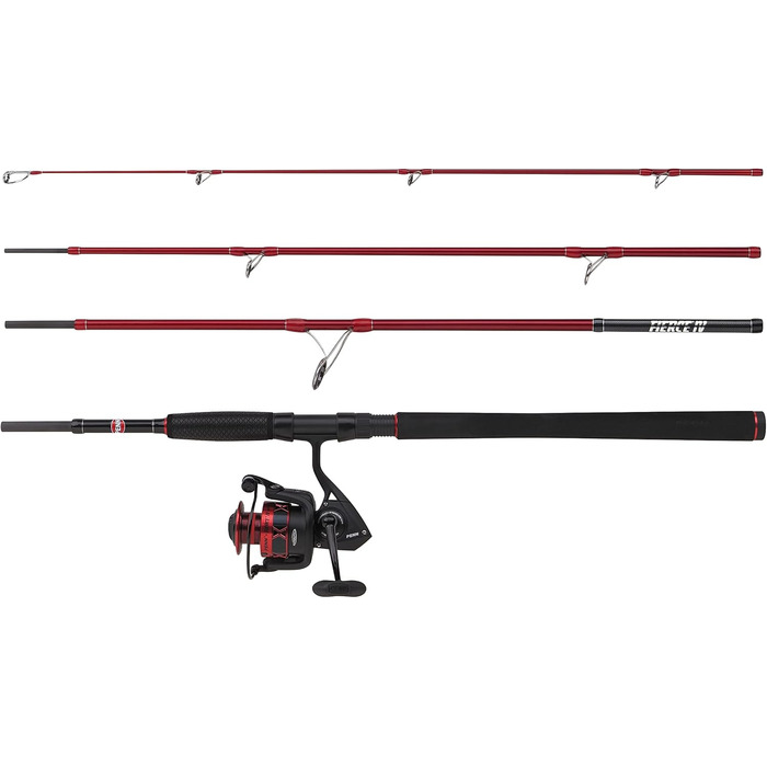 Комплект вудки та котушки Penn Fierce IV Travel Spin Fishing Combo, ідеально підходить для спінінгу, прибережної та морської риболовлі, а також для серфінгу, легко транспортується завдяки жорсткому кейсу з Cordura.