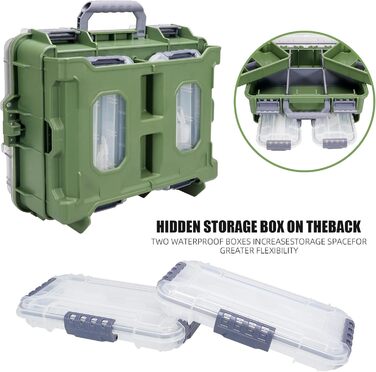 Рівневий водонепроникний ящик для рибальських снастей Seaknight, надійний замок, міцний ABS-пластик та регульовані відділення, органайзер для зберігання спорядження для лову коропа, окуня, прісноводної та морської ловлі, зелений, 3-