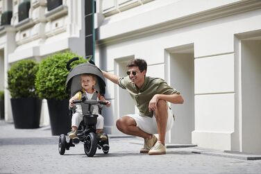 Триколісний велосипед Kinderkraft SPINSTEP від 1 року з ручкою, водонепроникний навіс з фільтром UPF50, сидіння, що обертається на