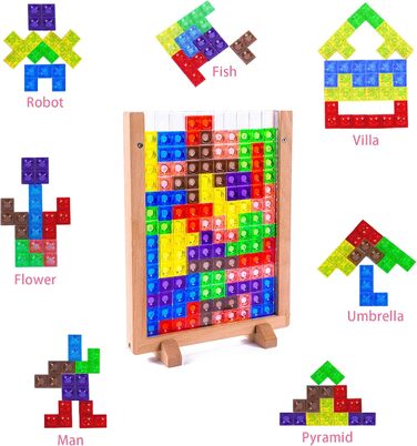 Іграшки Монтессорі для віку 3 4 5 років, 3D прозора іграшка з мозком, набір головоломок з тетрісом, іграшка з інтелектуальними різ
