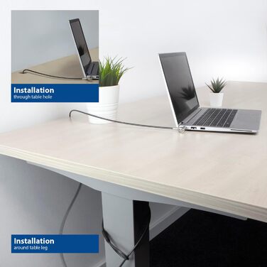 Замок-кабель для ноутбука ACT Schloss, 2м, з ключем, для Nano Slot, поворотна головка, портативний захист від крадіжки - AC9030