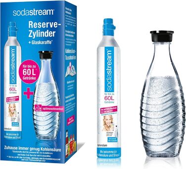 З циліндром CO2 та скляним графином 0,6 л без скляного графина SodaStream з двох упаковок, 1100065490 Reserve Pack