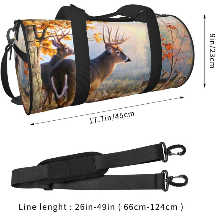 Дорожня сумка-циліндр з оленем, спортивна сумка для чоловіків та жінок, сумка-мішок, спортивна дорожня сумка