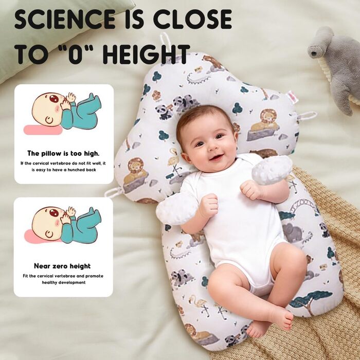 Позиціонуюча подушка, подушка для підтримки голови при синдромі плоского голова, 65 x 42 см, U-подібна позиціонуюча подушка, регульований допоміжний пристрій для позиціонування голови та тіла, можна прати.