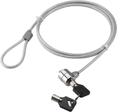 Замок безпеки Goobay 93037 для ноутбука та ПК, сірий замок та ключ
