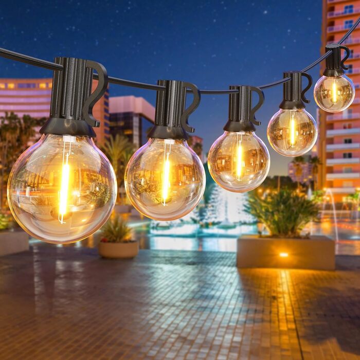 Світлодіодні казкові вогні GPATIO на відкритому повітрі, 18M казкові вогні на відкритому повітрі з 30 Теплі білі пластикові лампоч