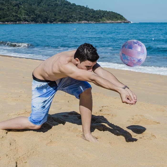 Волейбольний м'яч Тренувальний, Розмір 5, М'яка штучна шкіра, Фіолетовий, Для приміщень та вулиці, Для початківців та дорослих