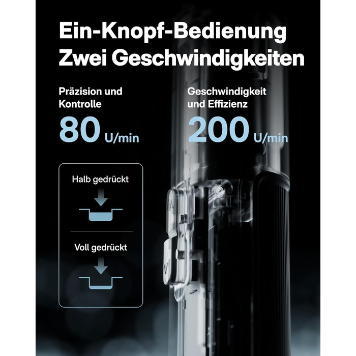 Електричний Шуруповерт з Інтелектуальним Дисплеєм, 6 Режимів Моменту (0.5-6 Нм), Набір Біт 1/4 (30 шт.), Акумулятор 2000 мАг, USB-C, для Електроніки та Домашнього Ремонту