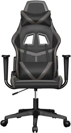 Ігрове крісло, чорно-сіра штучна шкіра, офісне крісло, ігрове крісло, обертове крісло, письмове крісло - 3143669