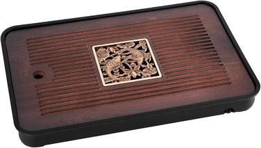 Набір для чайної церемонії Кунг-Фу, бамбуковий піднос з дренажем для води, 14 x 9,5 см. Знімний китайський піднос для чайного набору Гунфу, ідеальний подарунок для друзів та рідних.